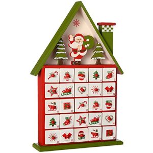 WeRChristmas Wooden Christmas Tree Advent Calendar Decoration
