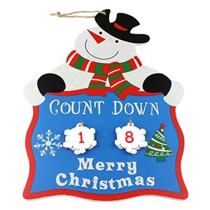 eBuyGB Festive Wooden Countdown Christmas Advent Calendar Santa, Snowman and Reindeer